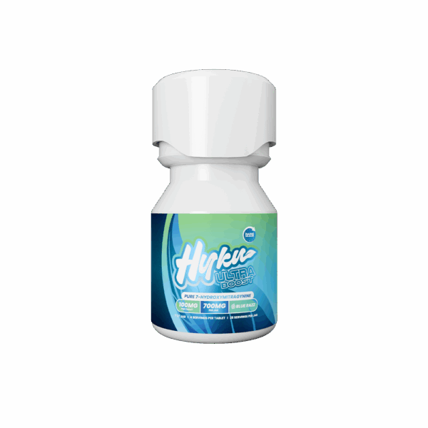 Hyku Ultra Boost Blue Razz - 7 100mg 7 Count Bottle 700mg Total